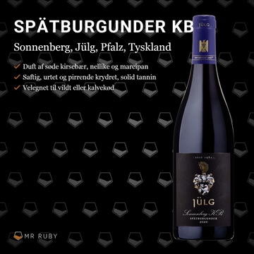 2020 Spätburgunder KB Sonnenberg, Weingut Jülg, Pfalz, Tyskland